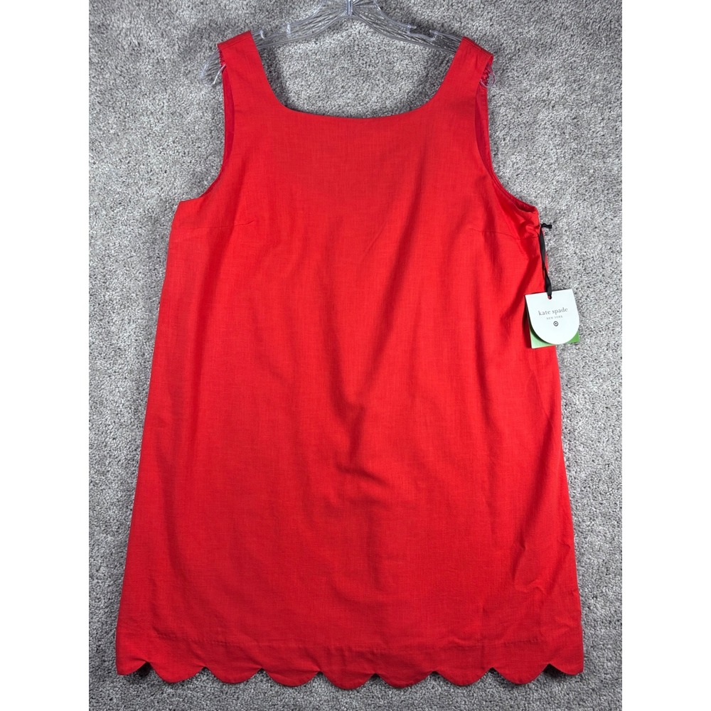 Kate Spade New York Red Scalloped Hem Shift Dress‎ Women's Size L